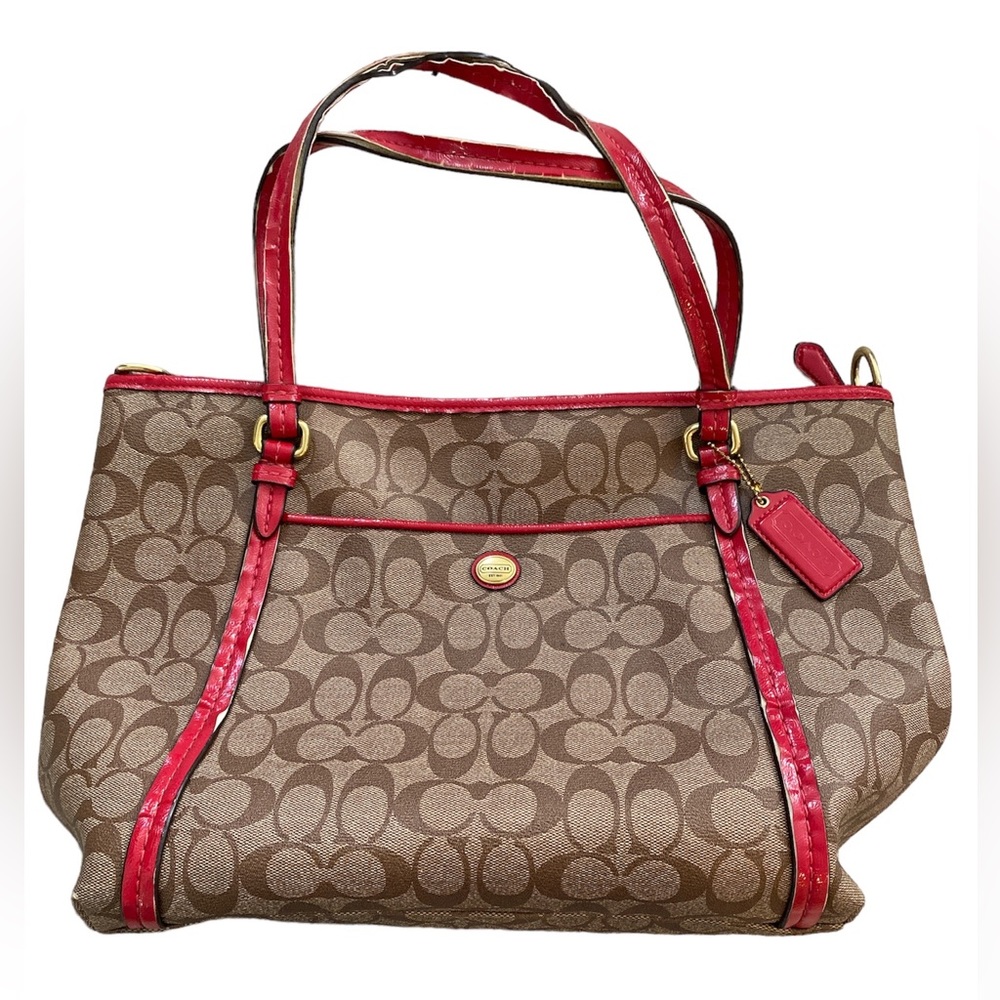 Coach large signature tote. Straps are damaged.